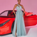 Elegant Column Slit Formal Dresses Thigh Split Evening & Prom Gowns - Rosymae