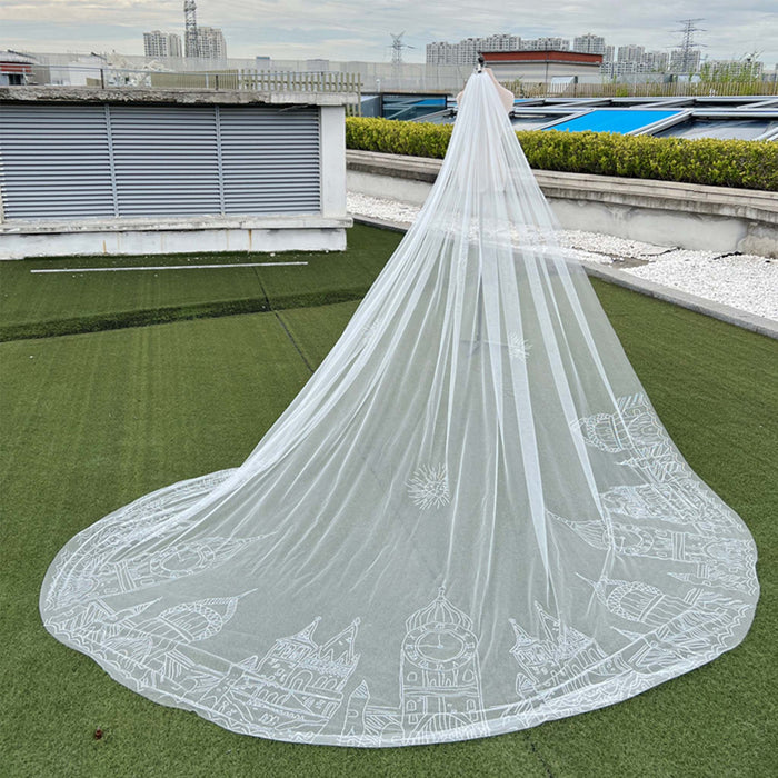 Long Head Veil Sewed Building - Rosymae