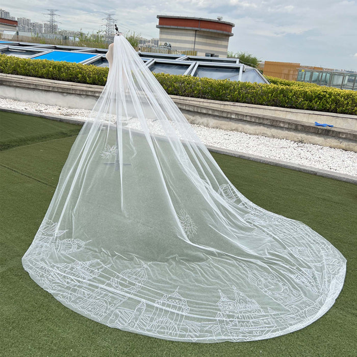 Long Head Veil Sewed Building - Rosymae