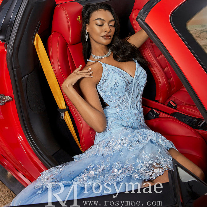 Elegant Mermaid Mermaid Spaghetti Straps Long Prom Dress with Slits - Rosymae