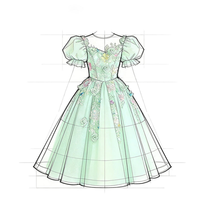 Elegant Sage Green Ball Gown Flower Girl Dress for Wedding Birthday J233