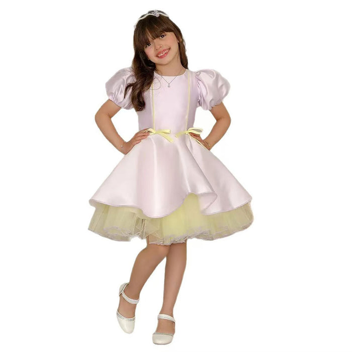Elegant Satin Flower Girl Dress for Girls Wedding Party M056