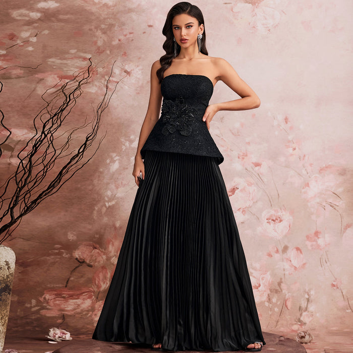 Elegant Strapless Formal Evening Dresss Prom Luxury Wedding Party Gowns - Rosymae