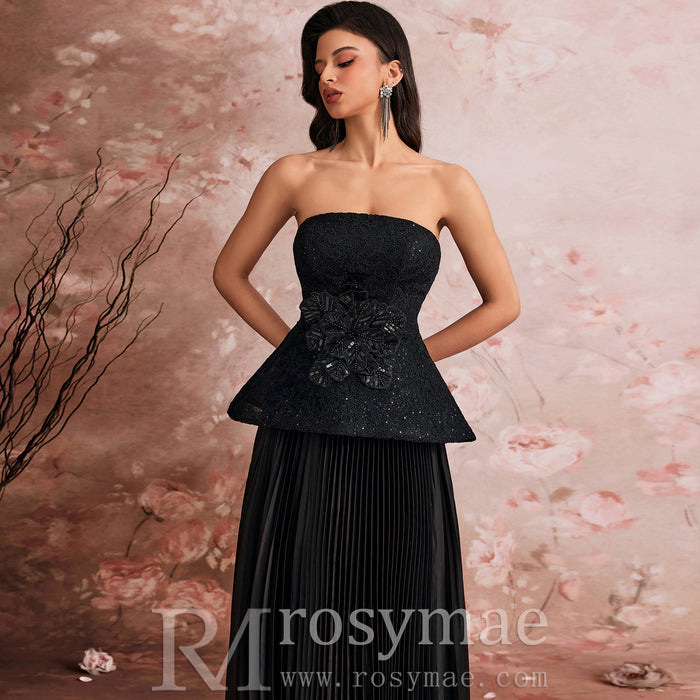 Elegant Strapless Formal Evening Dresss Prom Luxury Wedding Party Gowns - Rosymae