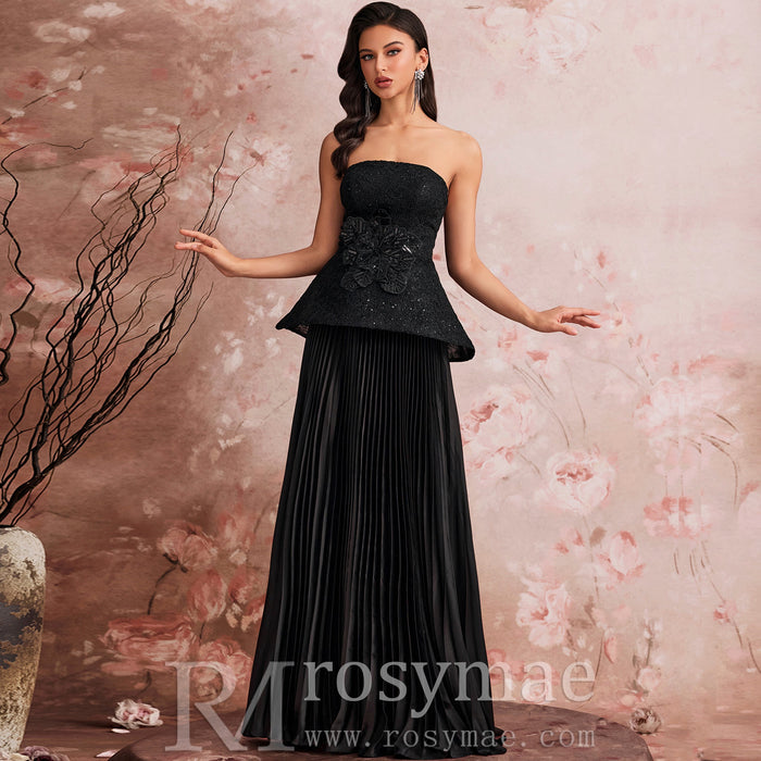 Elegant Strapless Formal Evening Dresss Prom Luxury Wedding Party Gowns - Rosymae