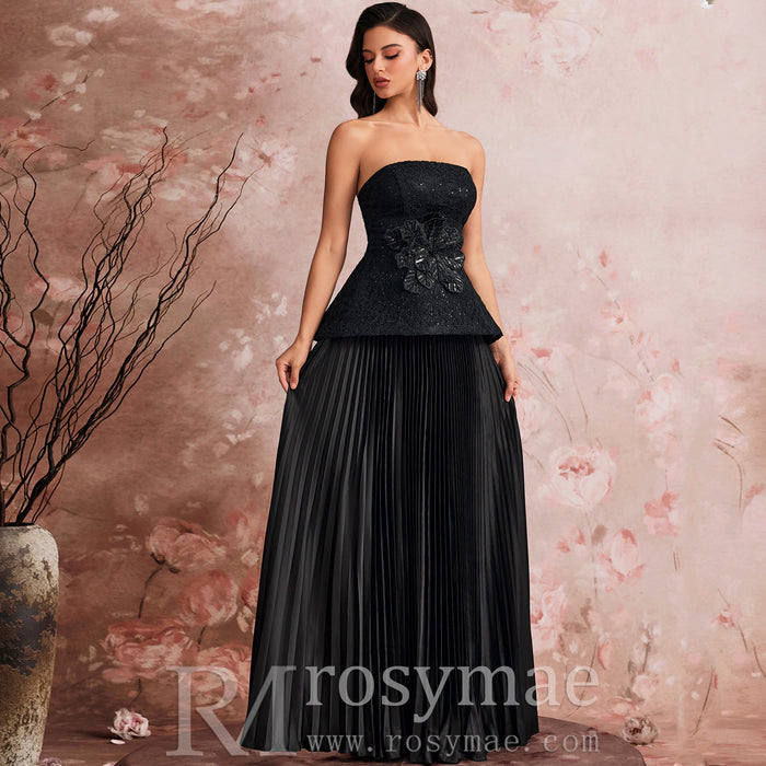 Elegant Strapless Formal Evening Dresss Prom Luxury Wedding Party Gowns - Rosymae