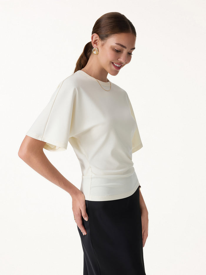 OGLmove Elevated Cotton-Blend Essential Tee Milk Cream XS