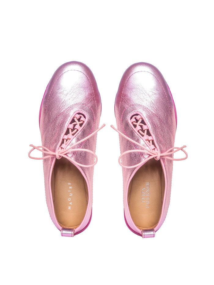 EF x Maguire Shoes COMING SOON - Eliza 24/7 Trainer in Pink Metallic
