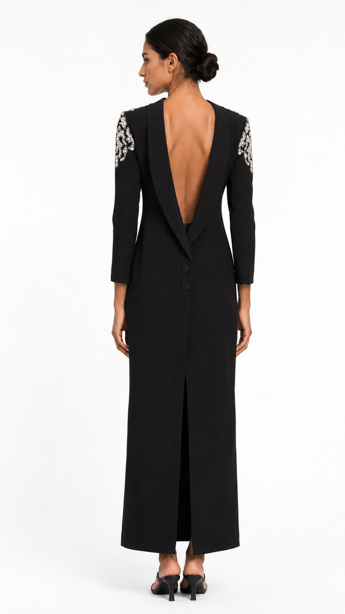 Embellished High-Neck Maxi Dress - Stella