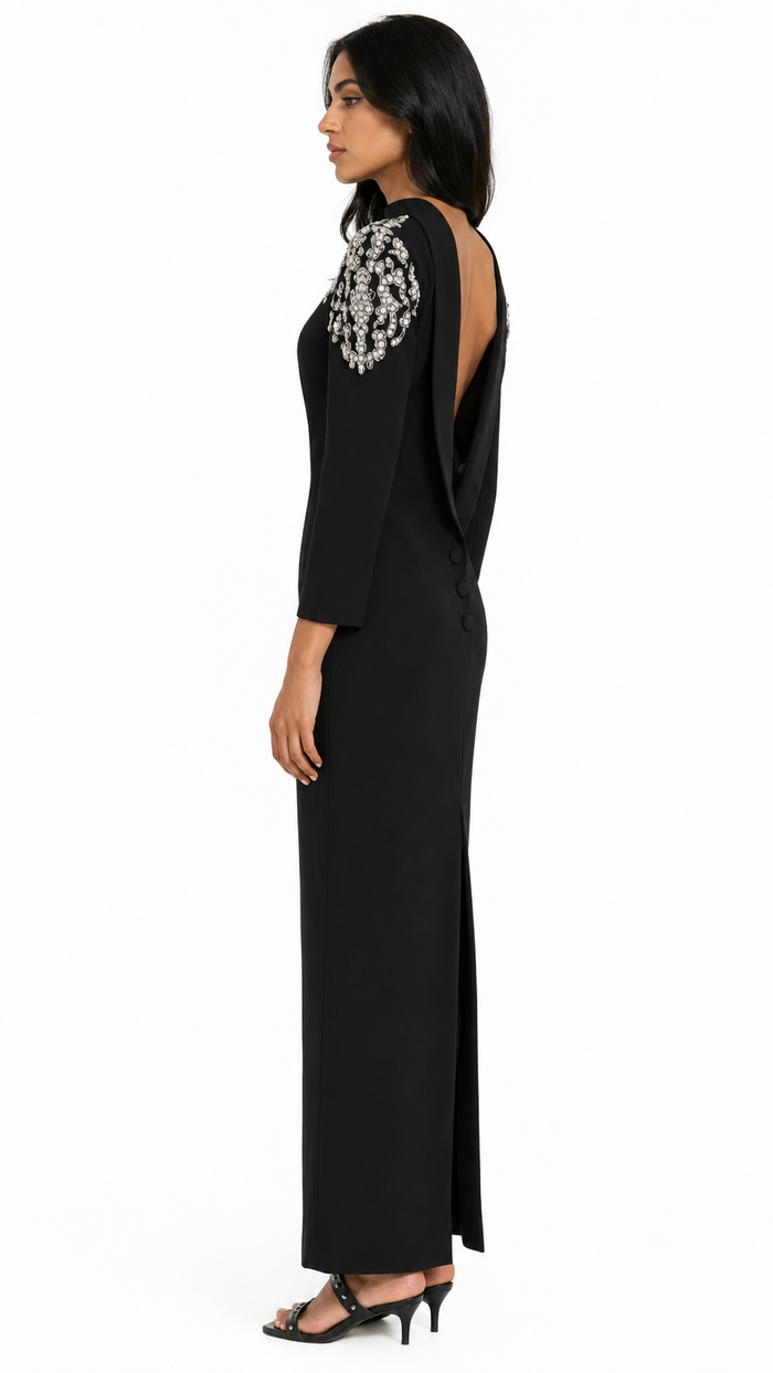 Embellished High-Neck Maxi Dress - Stella