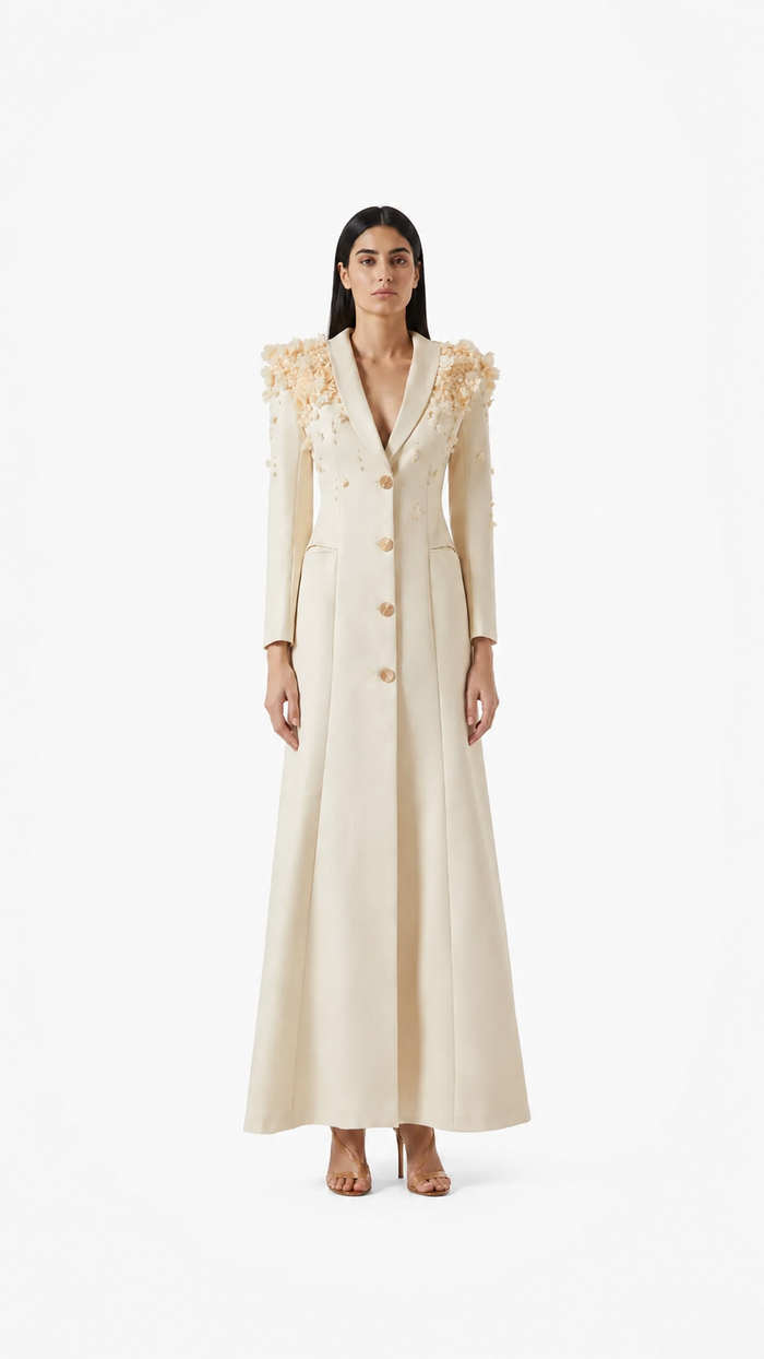 embellished shoulder tailored gown – Joller