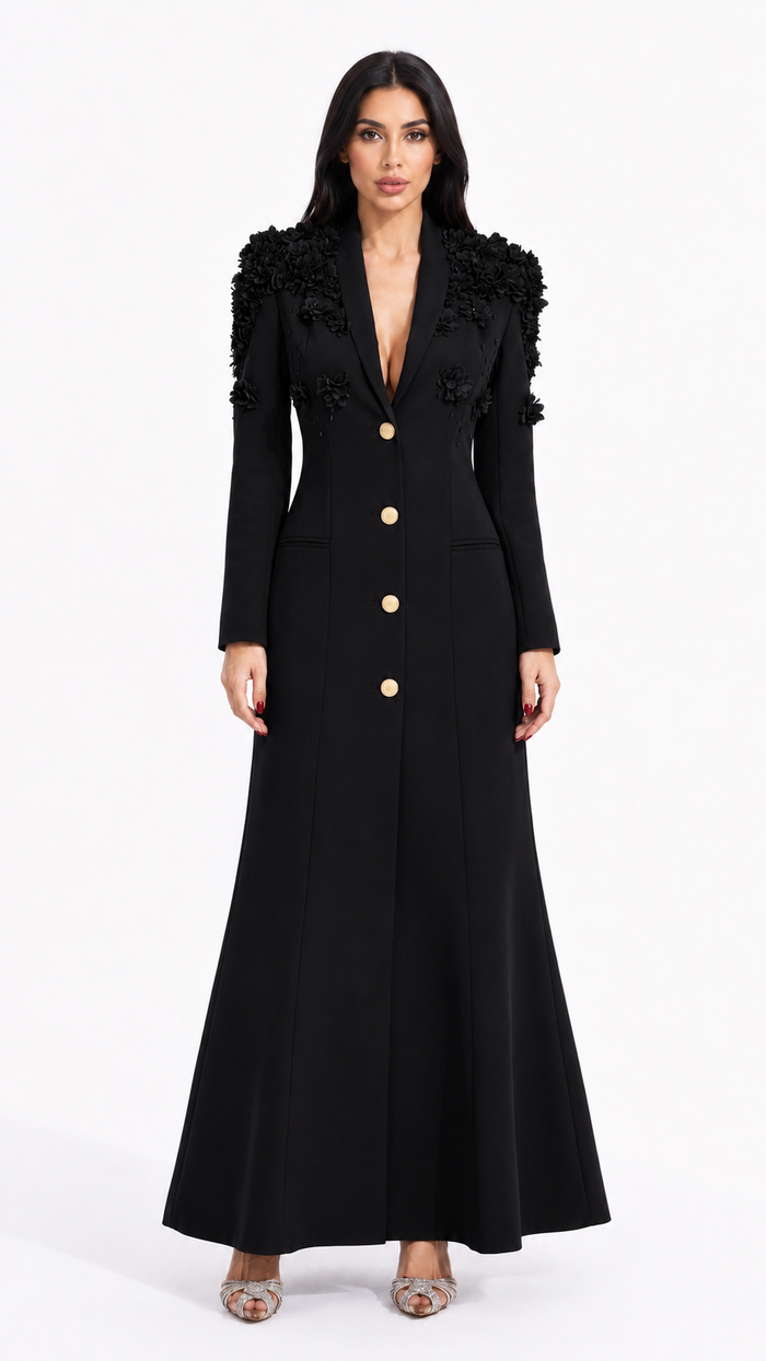 embellished shoulder tailored gown – Joller