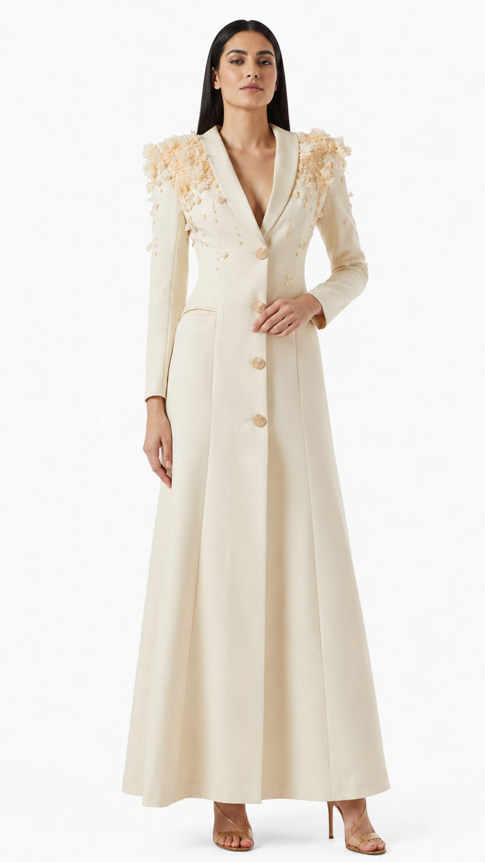 embellished shoulder tailored gown – Joller