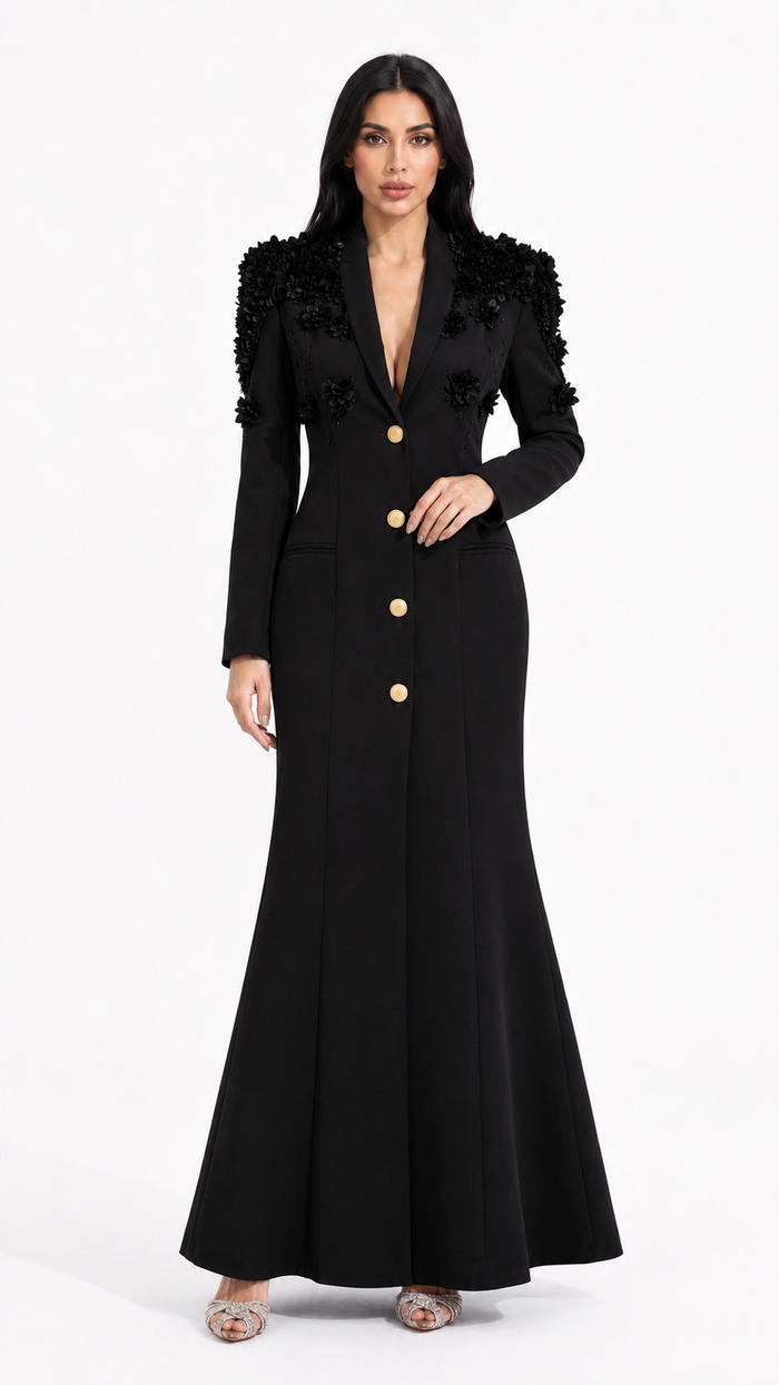 embellished shoulder tailored gown – Joller