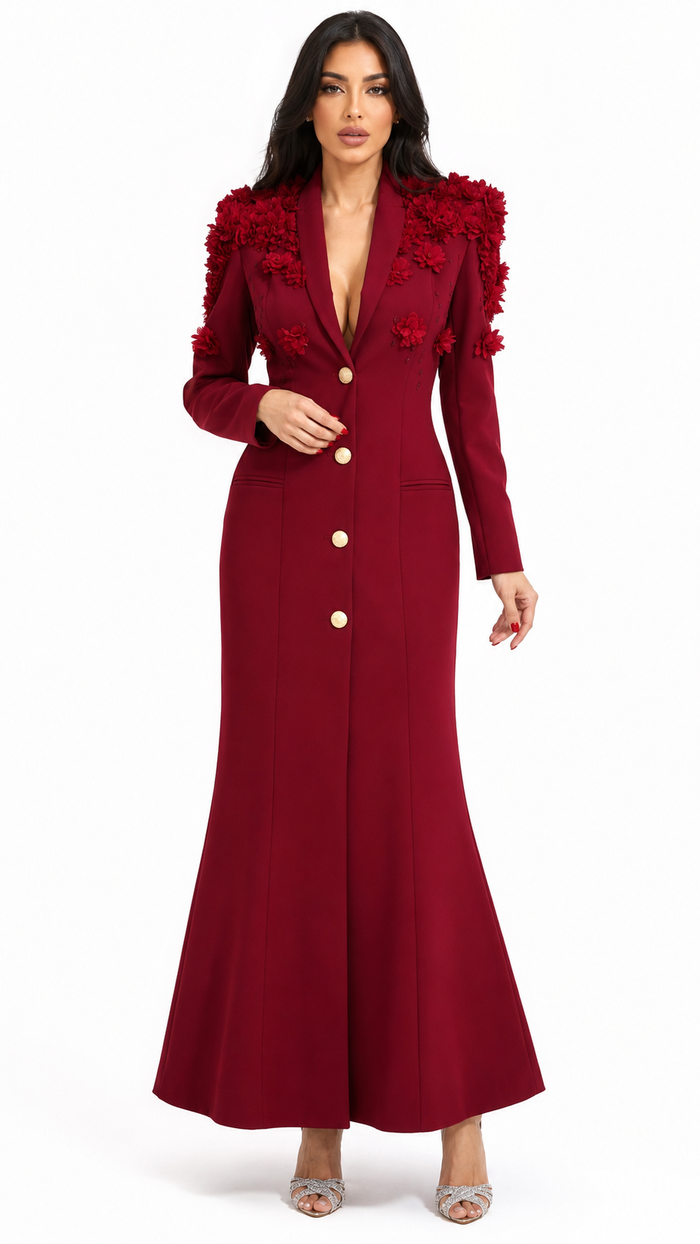embellished shoulder tailored gown – Joller
