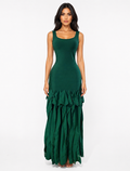 Emerald Ruffle Hem Midi Dress - Grace