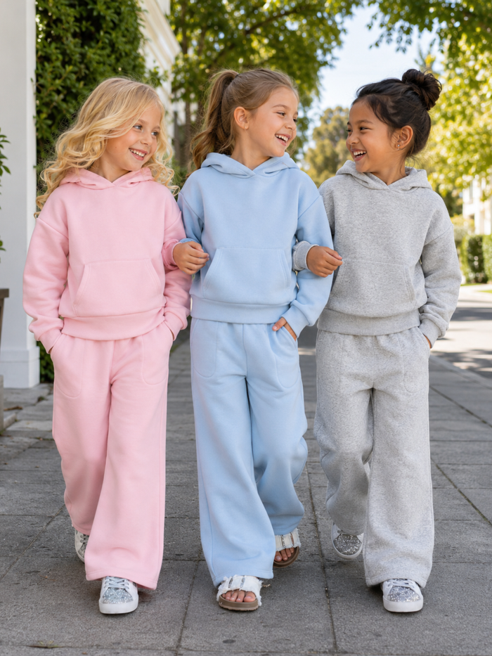 Essential Cozy Fleece Hoodie & Wide-Leg Sweatpant Set