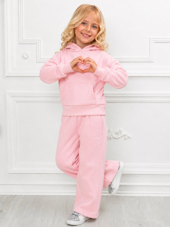 Essential Cozy Fleece Hoodie & Wide-Leg Sweatpant Set