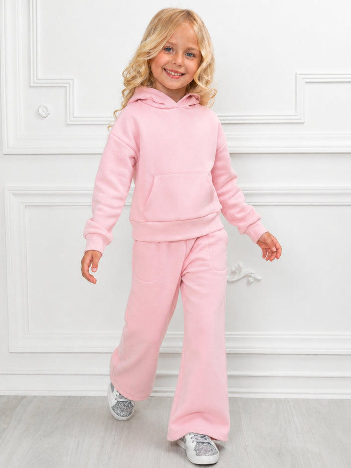 Essential Cozy Fleece Hoodie & Wide-Leg Sweatpant Set