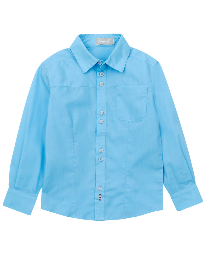Essential School Uniform Blue Long Sleeve Shirt by Kids Couture Mia Belle Girls