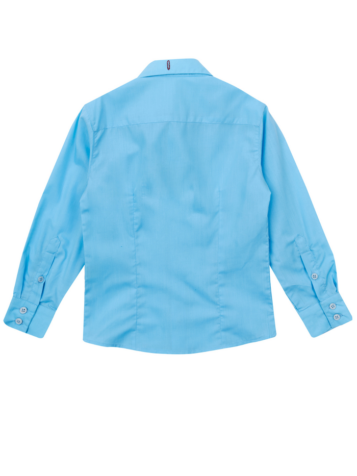 Essential School Uniform Blue Long Sleeve Shirt by Kids Couture Mia Belle Girls