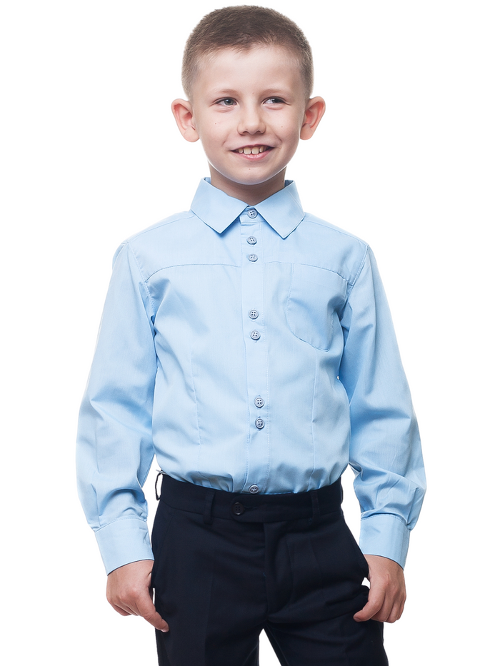 Essential School Uniform Blue Long Sleeve Shirt by Kids Couture Mia Belle Girls