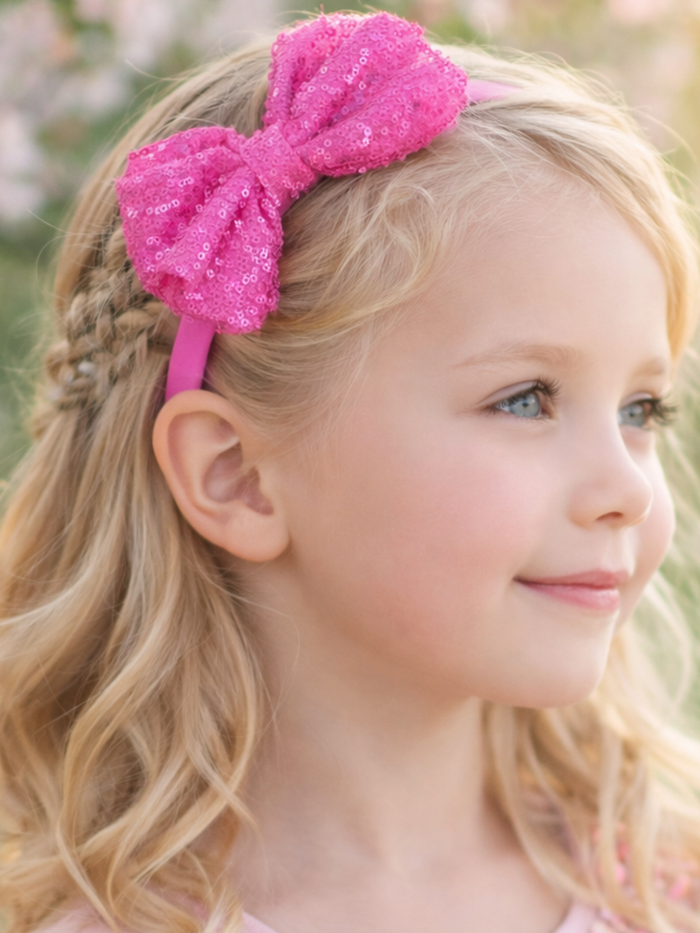 Fairy Spark Sequin Bow Headband Set – Pack of 3