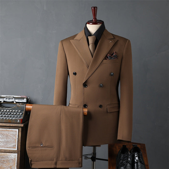 Fashion Men's Double Breasted Korean Business Suit Set - Rosymae