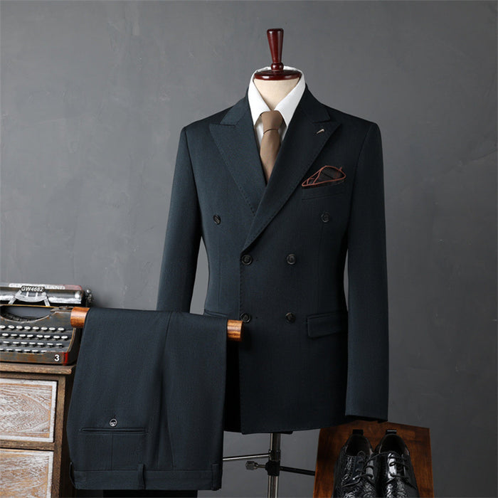 Fashion Men's Double Breasted Korean Business Suit Set - Rosymae