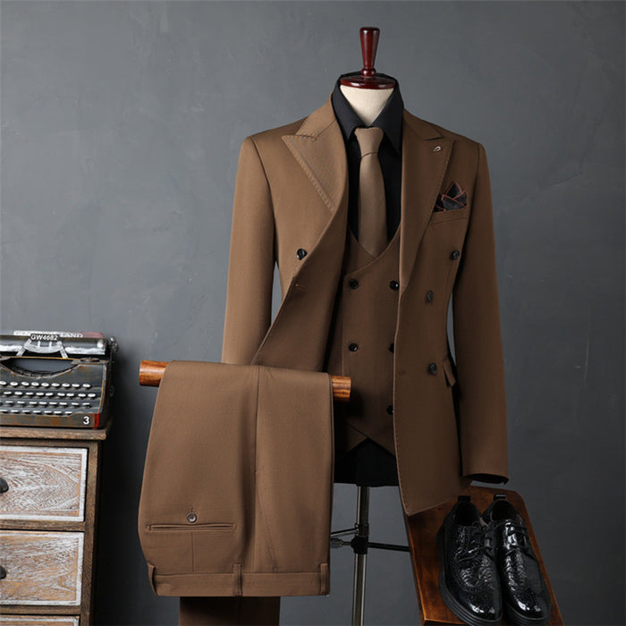 Fashion Men's Double Breasted Korean Business Suit Set - Rosymae