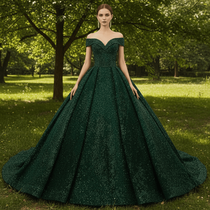 Fashion Sequins Off The Shoulder Ball Gown Quinceanera Dresses - Rosymae