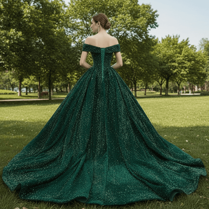 Fashion Sequins Off The Shoulder Ball Gown Quinceanera Dresses - Rosymae