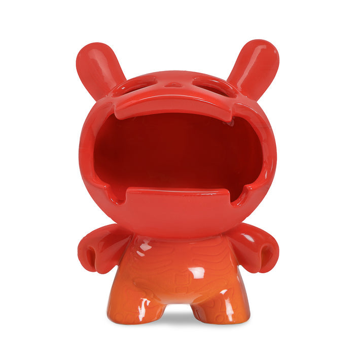 Kidrobot Fine Ash Dunny 5-inch ceramic ashtray figure in Sunset Orange, featuring a colorful, modern Dunny design.