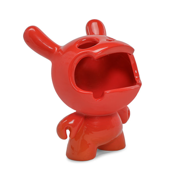 Kidrobot Fine Ash Dunny 5-inch ceramic ashtray figure in Sunset Orange edition, showcasing a playful Dunny design.