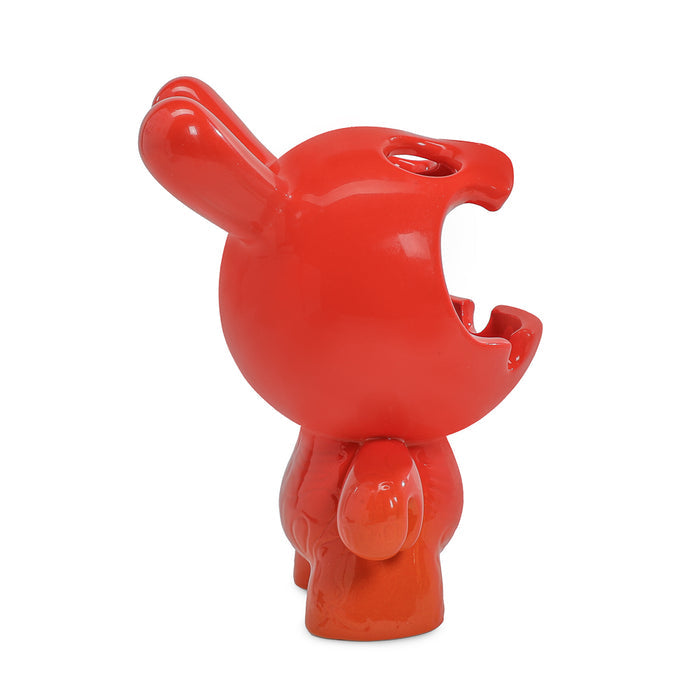 Sunset orange Kidrobot Fine Ash Dunny 5-inch ceramic ashtray figure with a modern, stylized design and detailed features.