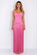Floral Fringe Evening Dress - Blossom