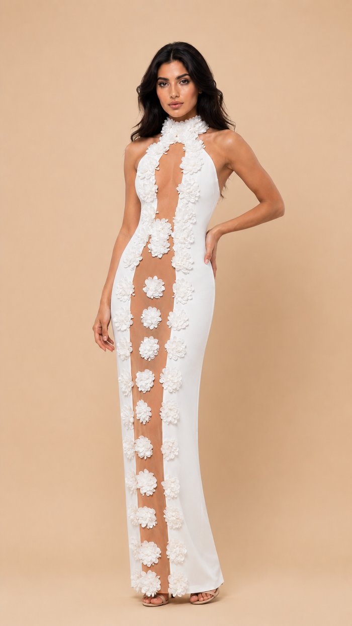 Floral Illusion Maxi Dress - Blossom