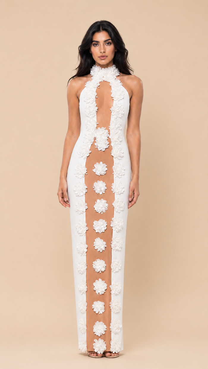 Floral Illusion Maxi Dress - Blossom