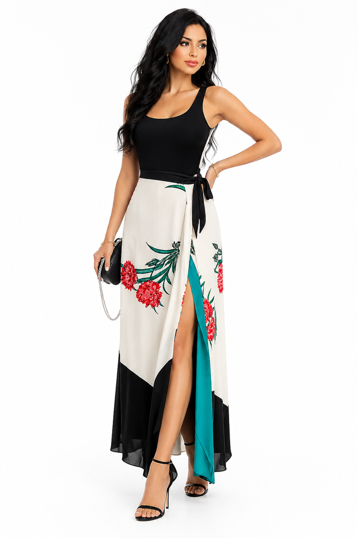 Floral Wrap Maxi Skirt - Sakura