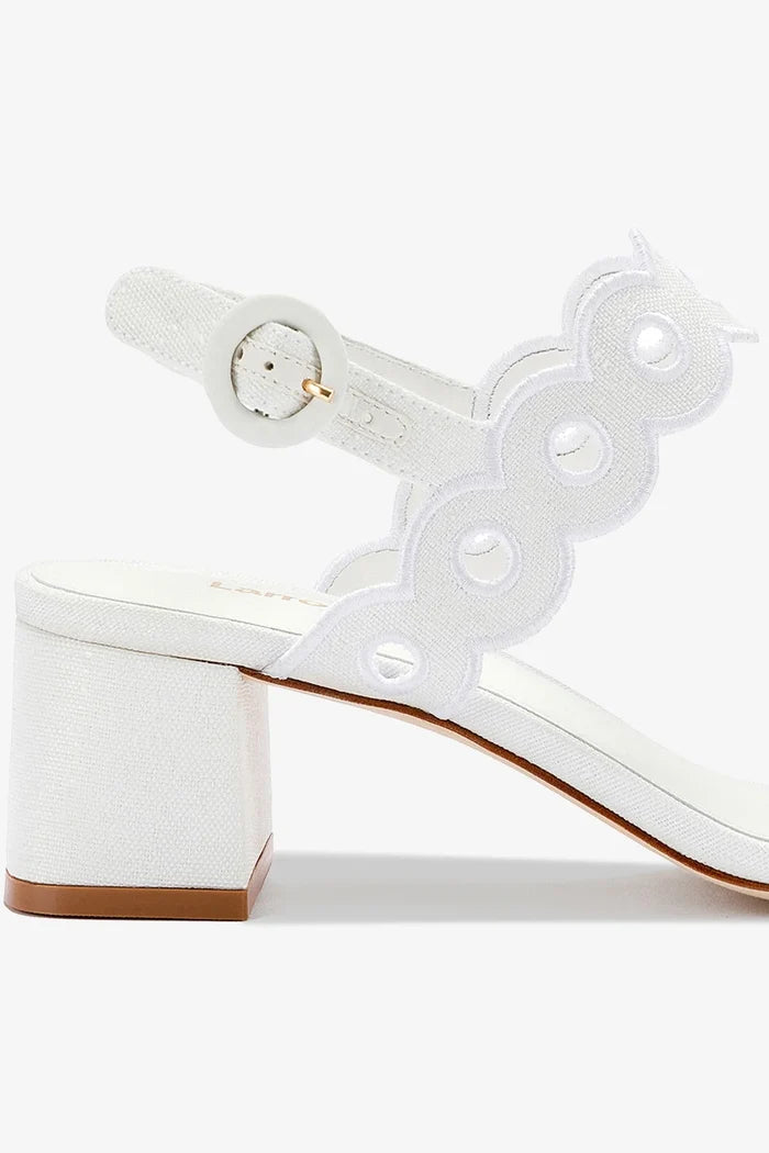 Florence Broderie Sandal In White Raffia Sandal Larroudé