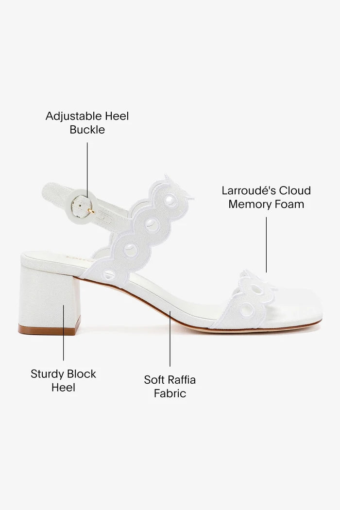 Florence Broderie Sandal In White Raffia Sandal Larroudé
