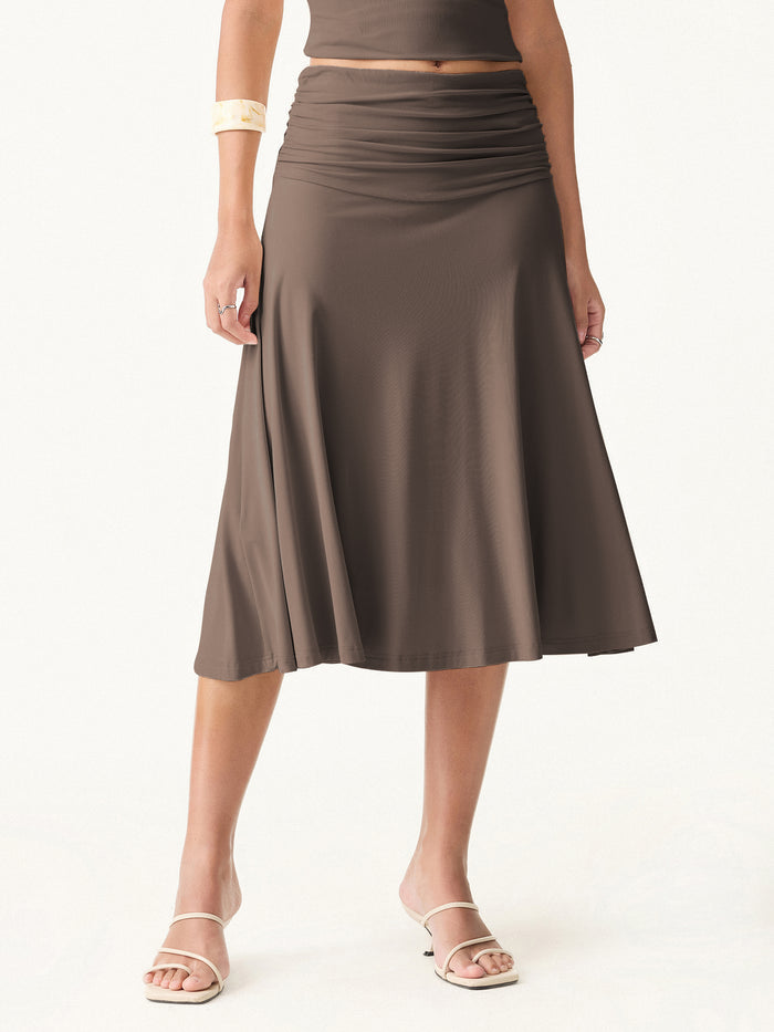 OGLmove Flowy Side A-line Midi Skirt