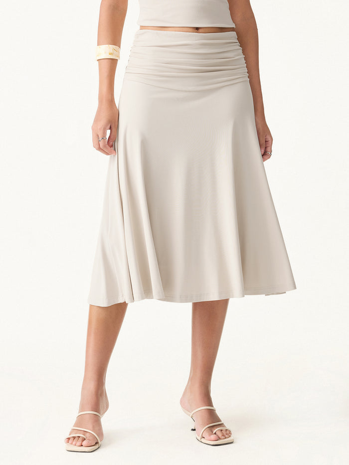 OGLmove Flowy Side A-line Midi Skirt