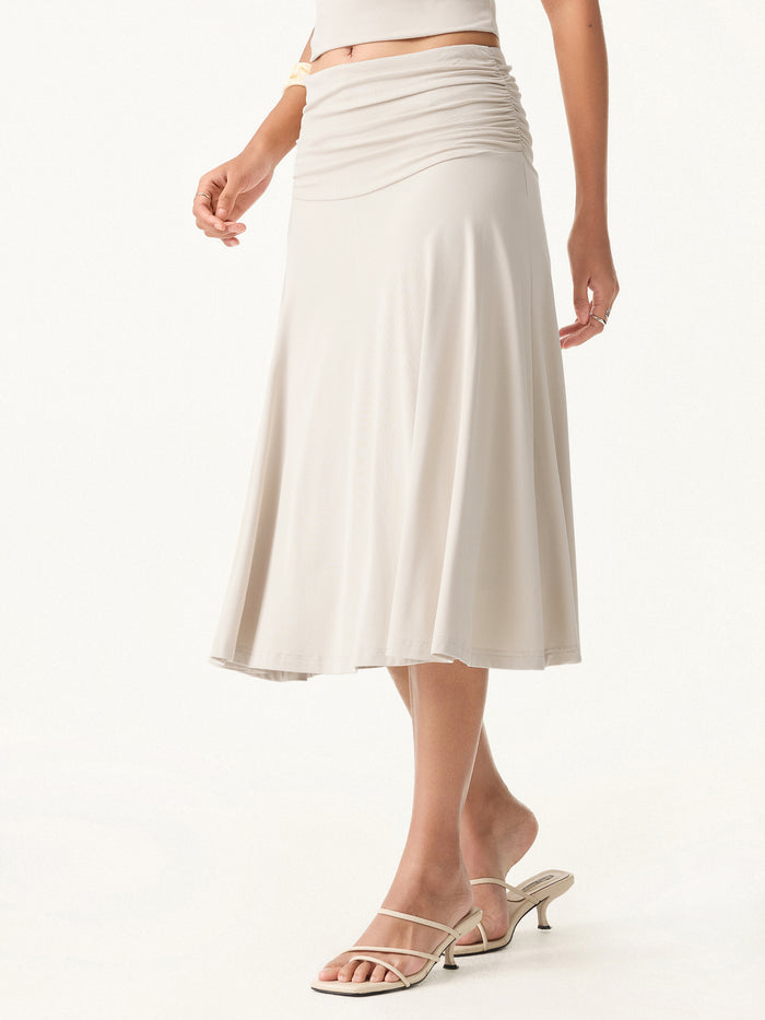 OGLmove Flowy Side A-line Midi Skirt