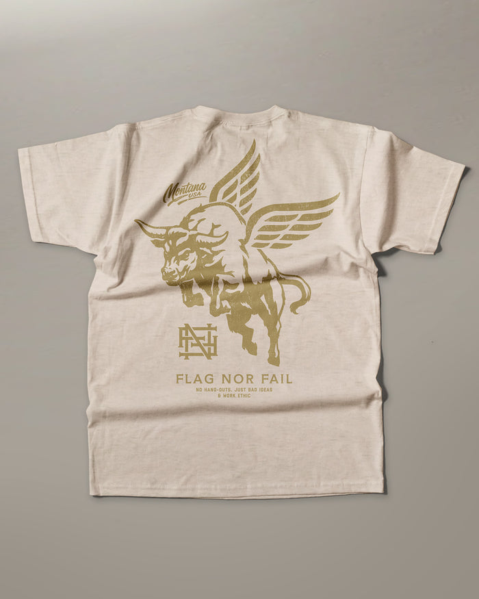 FLYING BULL TEE (CREAM)