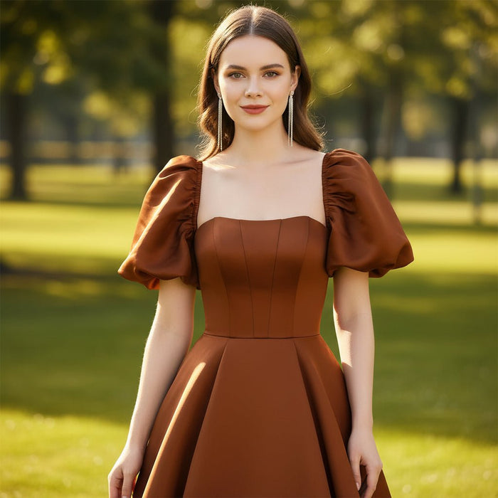 Formal Dresses & Evening Party Gown with Puffy Short Sleeve - Rosymae