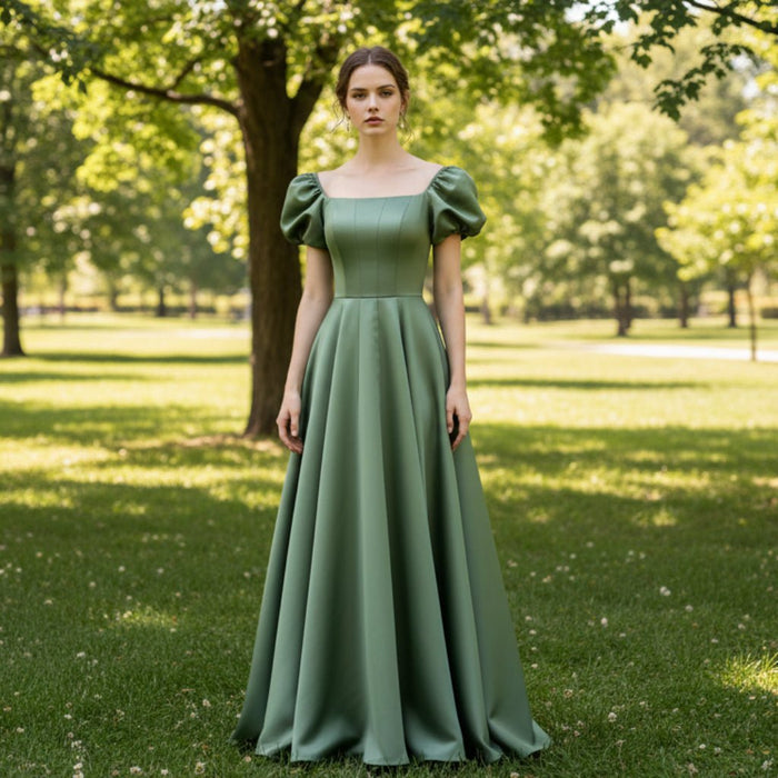 Formal Dresses & Evening Party Gown with Puffy Short Sleeve - Rosymae