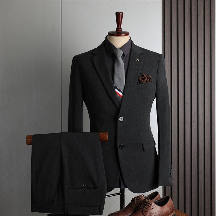 Four Seasons Leisure Business Fashion Slim Fit Wedding Bridesman Suit Men's Wear - Rosymae