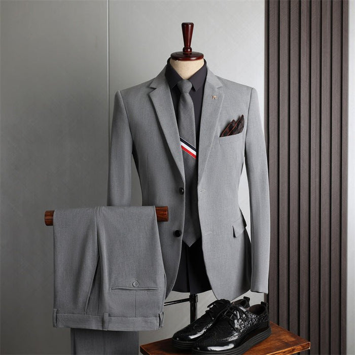 Four Seasons Leisure Business Fashion Slim Fit Wedding Bridesman Suit Men's Wear - Rosymae