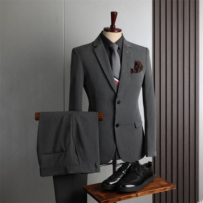 Four Seasons Leisure Business Fashion Slim Fit Wedding Bridesman Suit Men's Wear - Rosymae